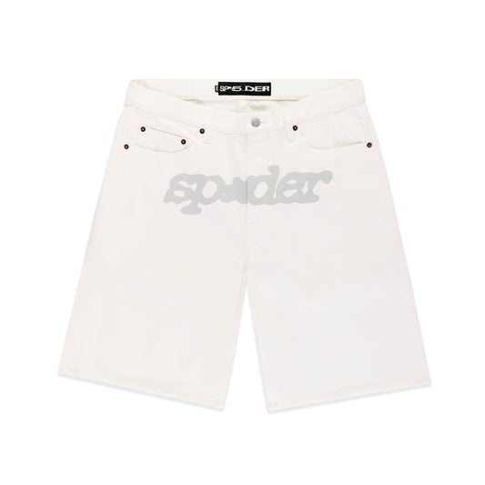 SP5DER V3 Logo Denim Short in White