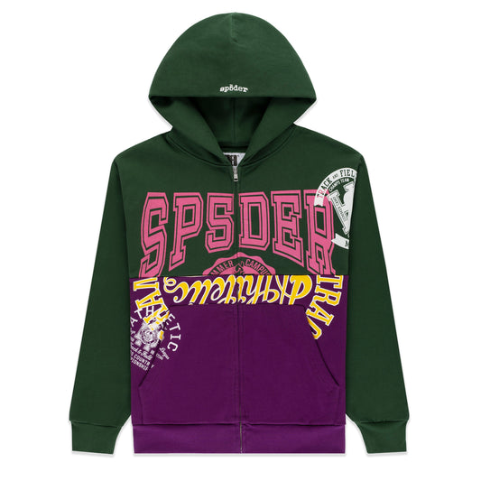 SP5DER Campers Field Full-Zip Hoodie – Green - Front View