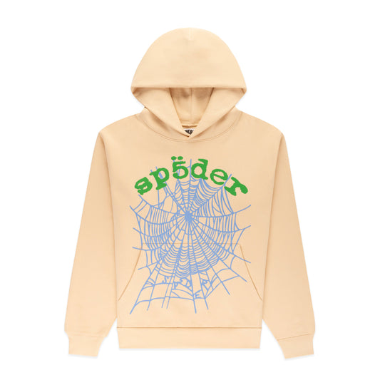 SP5DER OG Web V2 Hoodie - Cream - Front View
