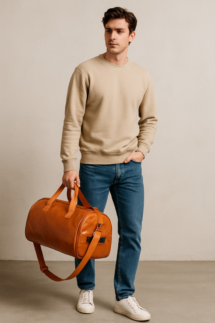 Bag It Zorro Duffel Bag - Brown Vegan Leather Travel Bag