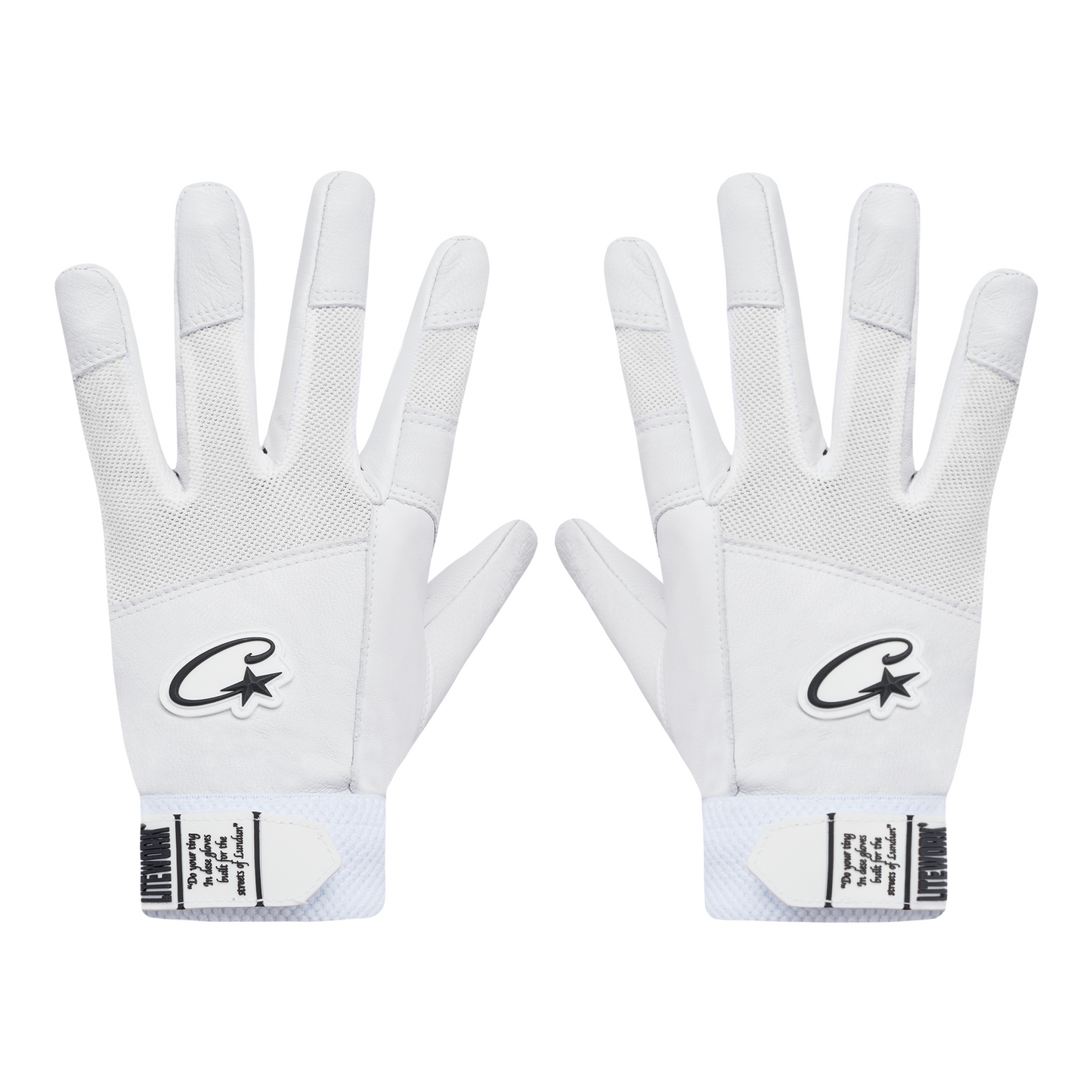 Corteiz Leather Gloves - White