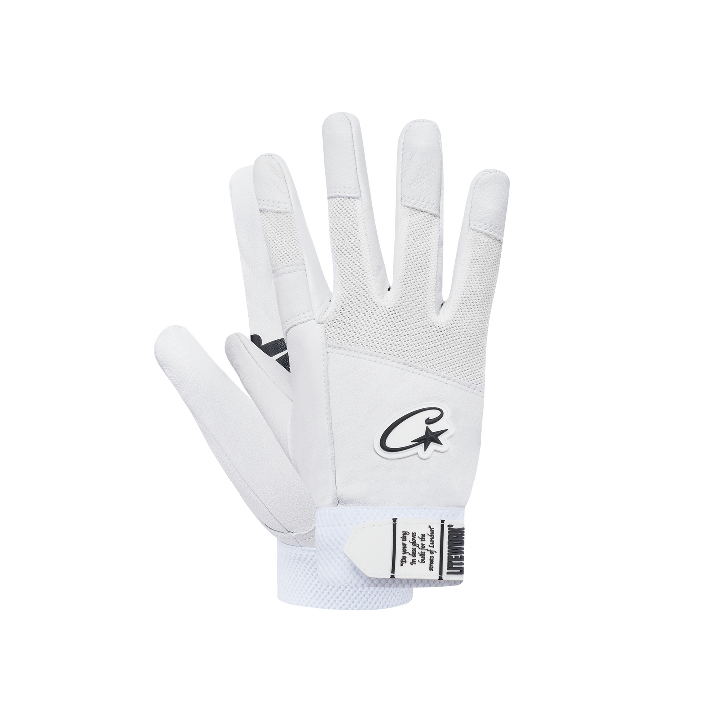 Corteiz Leather Gloves - White