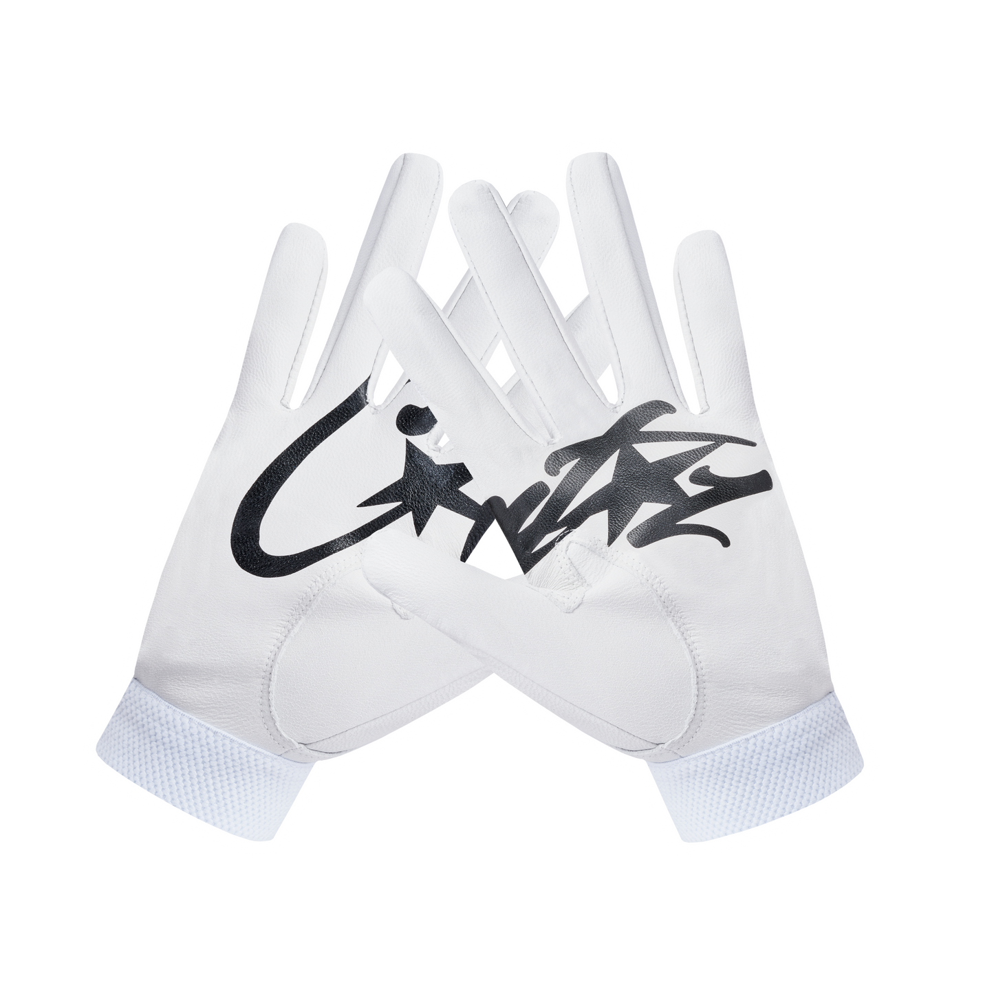 Corteiz Leather Gloves - White