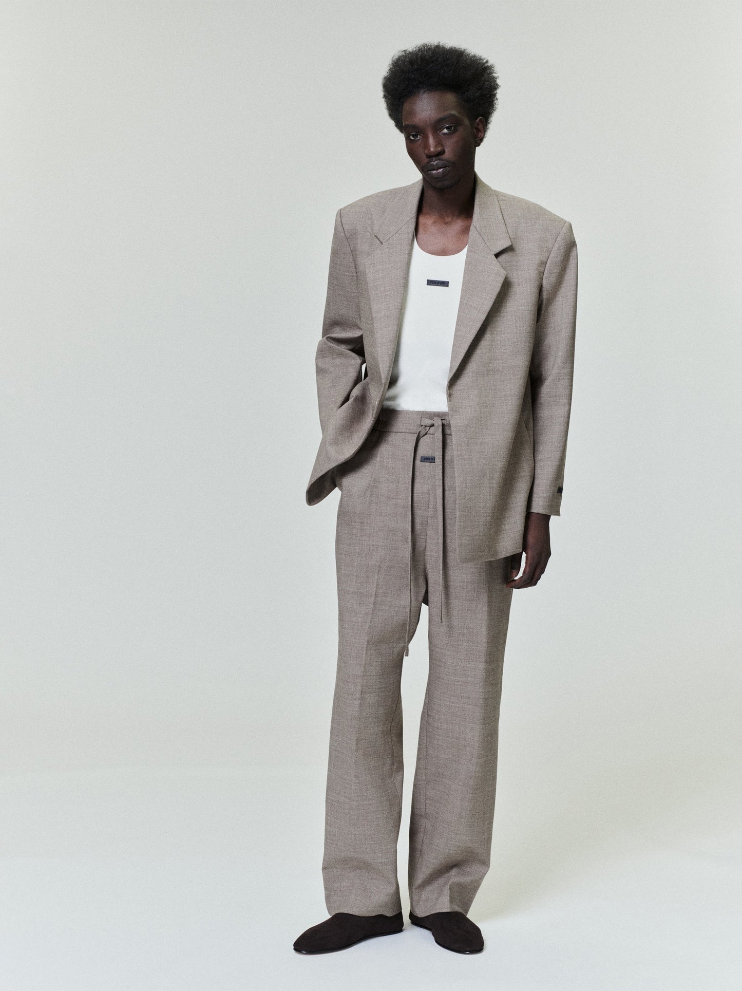 Fear of God Single-Breasted Wool Blazer – Dune Pearl, Men's Tailored Jacket