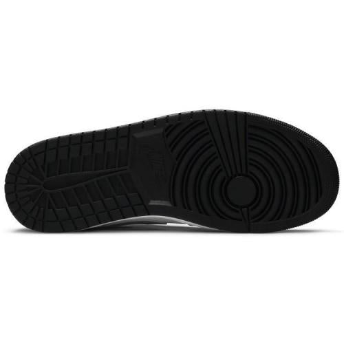 Air Jordan 1 Low Black Medium Grey sneaker, top lace-up view