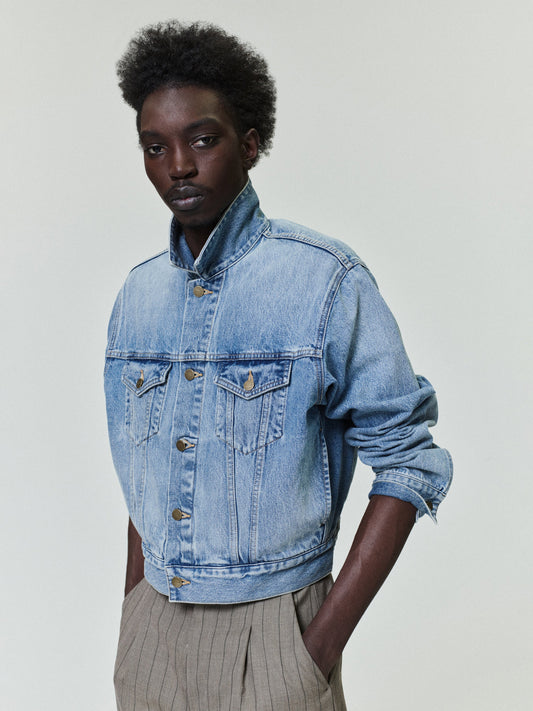 Fear of God Denim Trucker Jacket – Light Indigo, Men's Cropped Fit
