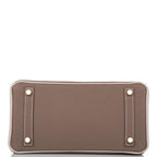 Hermes Birkin 25 Etoupe and Craie Togo Brushed Gold Hardware