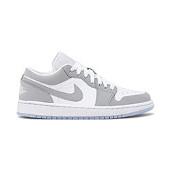 Wmns Air Jordan 1 Low White Wolf Grey sneaker, back heel view