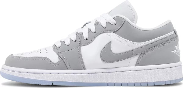 Wmns Air Jordan 1 Low White Wolf Grey sneaker, side profile view