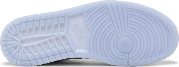 Wmns Air Jordan 1 Low White Wolf Grey sneaker, angled sole view