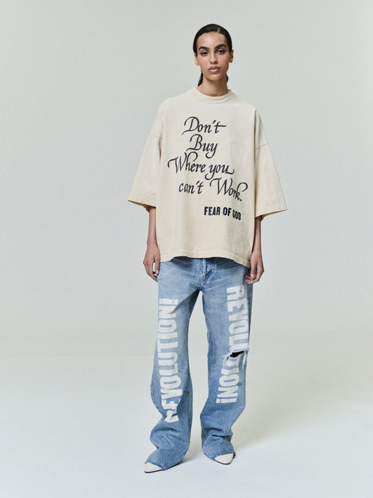 Fear of God Freedom Now Tee – Dune, Men's Cotton Jersey T-Shirt