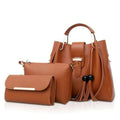 Bag It Alexa 3-Piece Vegan Leather Handbag Set - Brown