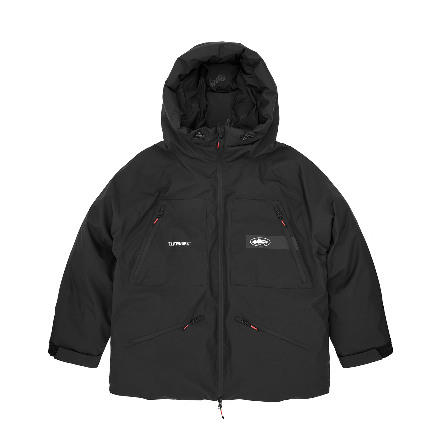 Corteiz Black Nylon Elitework Avalanche Bolo Parka