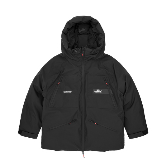 Corteiz Black Nylon Elitework Avalanche Bolo Parka