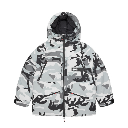 Corteiz Green Nylon Elitework Avalanche Bolo Parka, Arctic Camo