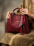 Bag It Alexa 3-Piece Vegan Leather Handbag Set - Maroon