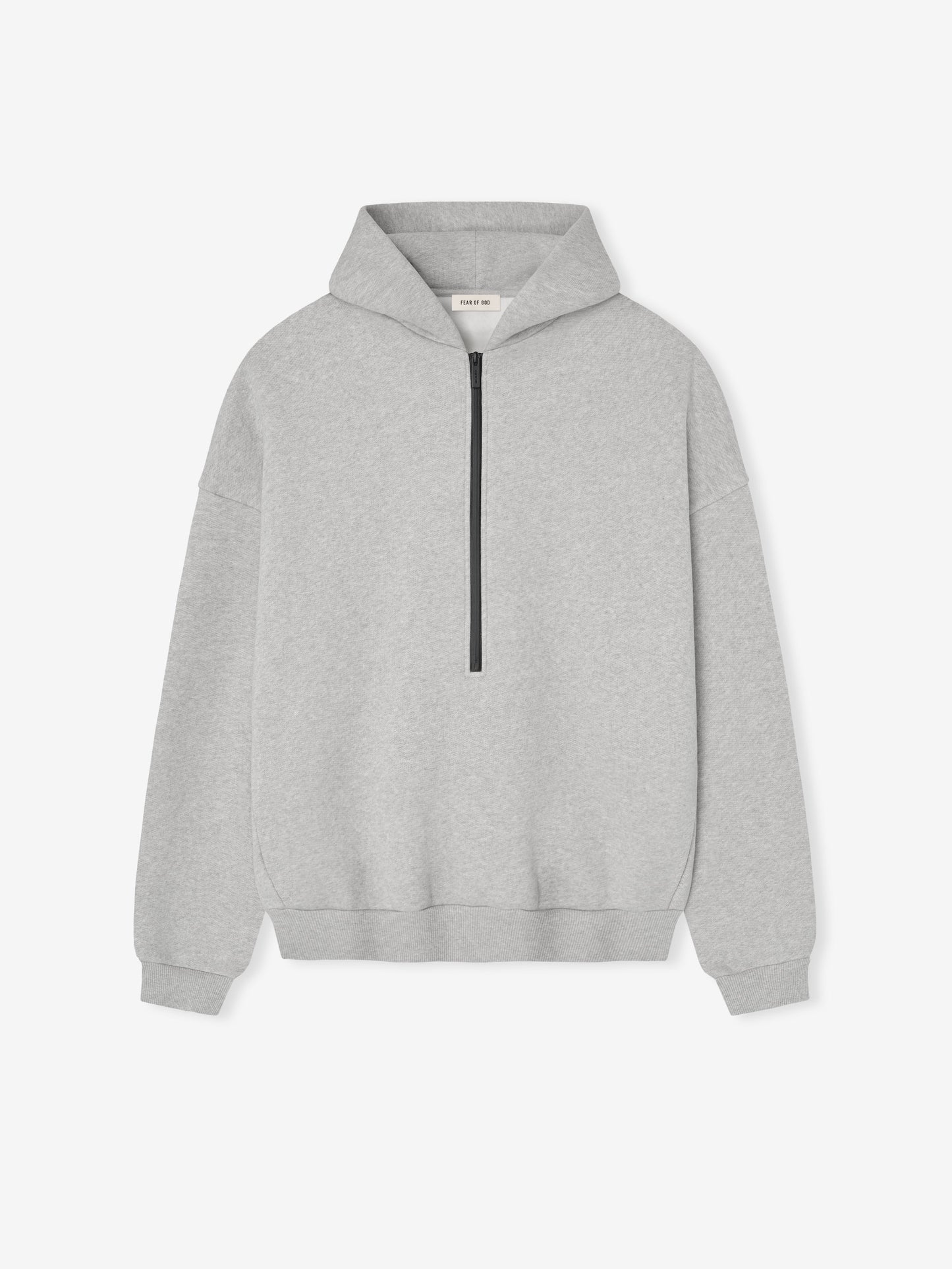 Fear of God Athletics Half-Zip Hoodie – Melange Grey, Men's Cotton Blend Fleece