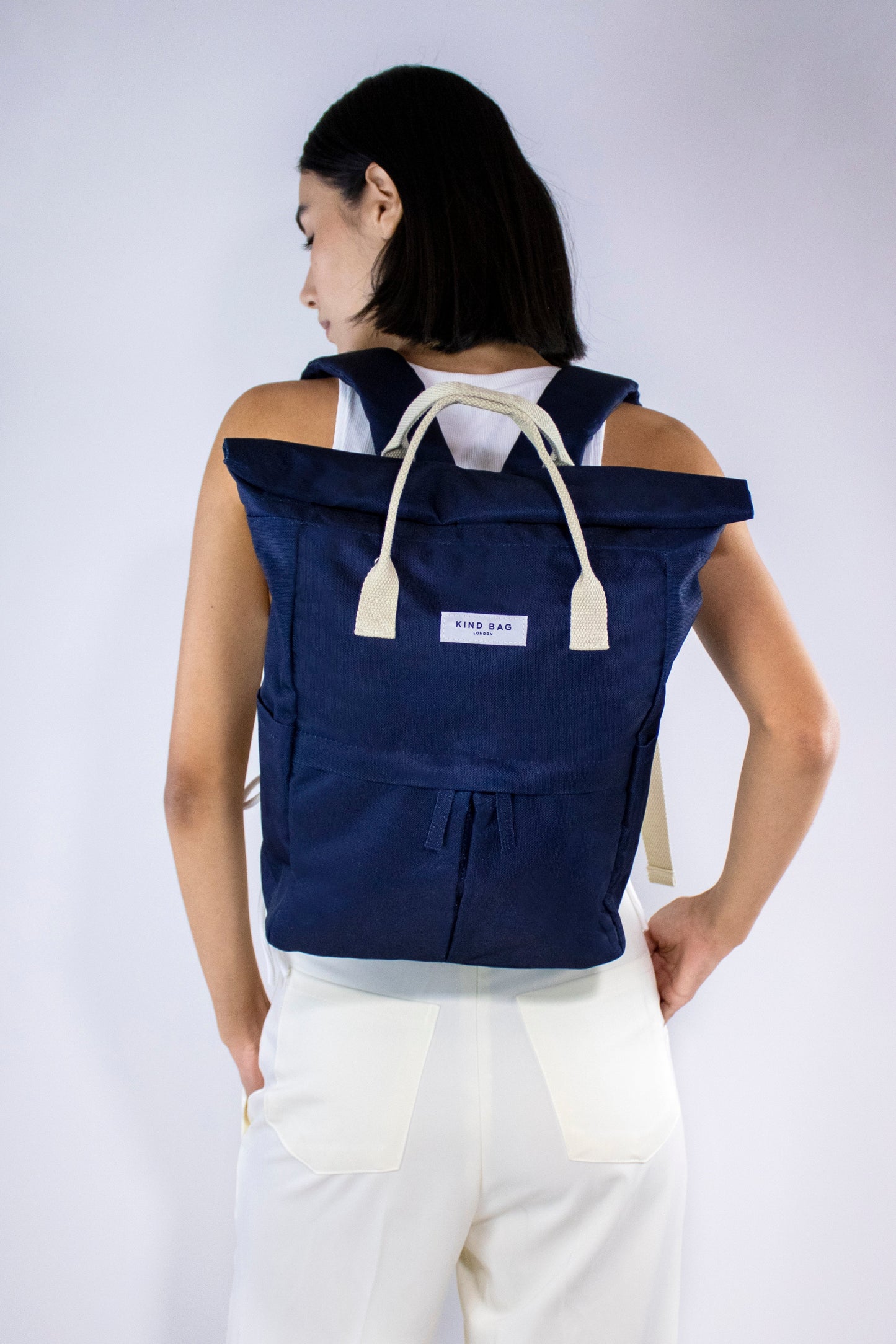 Bag It Hackney 2.0 Backpack – Navy, Medium | Recycled Water-Resistant