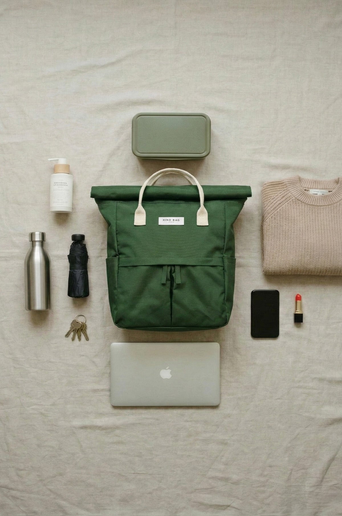 Bag It Hackney 2.0 Backpack – Khaki, Medium | Recycled Water-Resistant