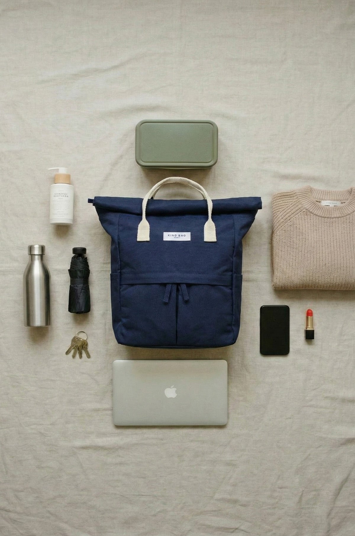 Bag It Hackney 2.0 Backpack – Navy, Medium | Recycled Water-Resistant