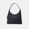 Bag It Danny Flatiron large pebble leather shoulder bag in black, front view