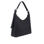 Bag It Danny Flatiron black pebble leather shoulder bag, three-quarter angle view
