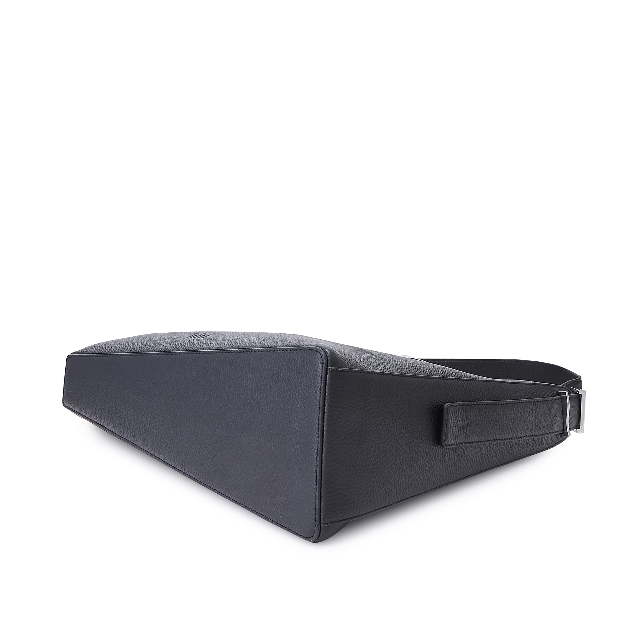 Interior cardholder detail of the Bag It Danny Flatiron black pebble leather shoulder bag