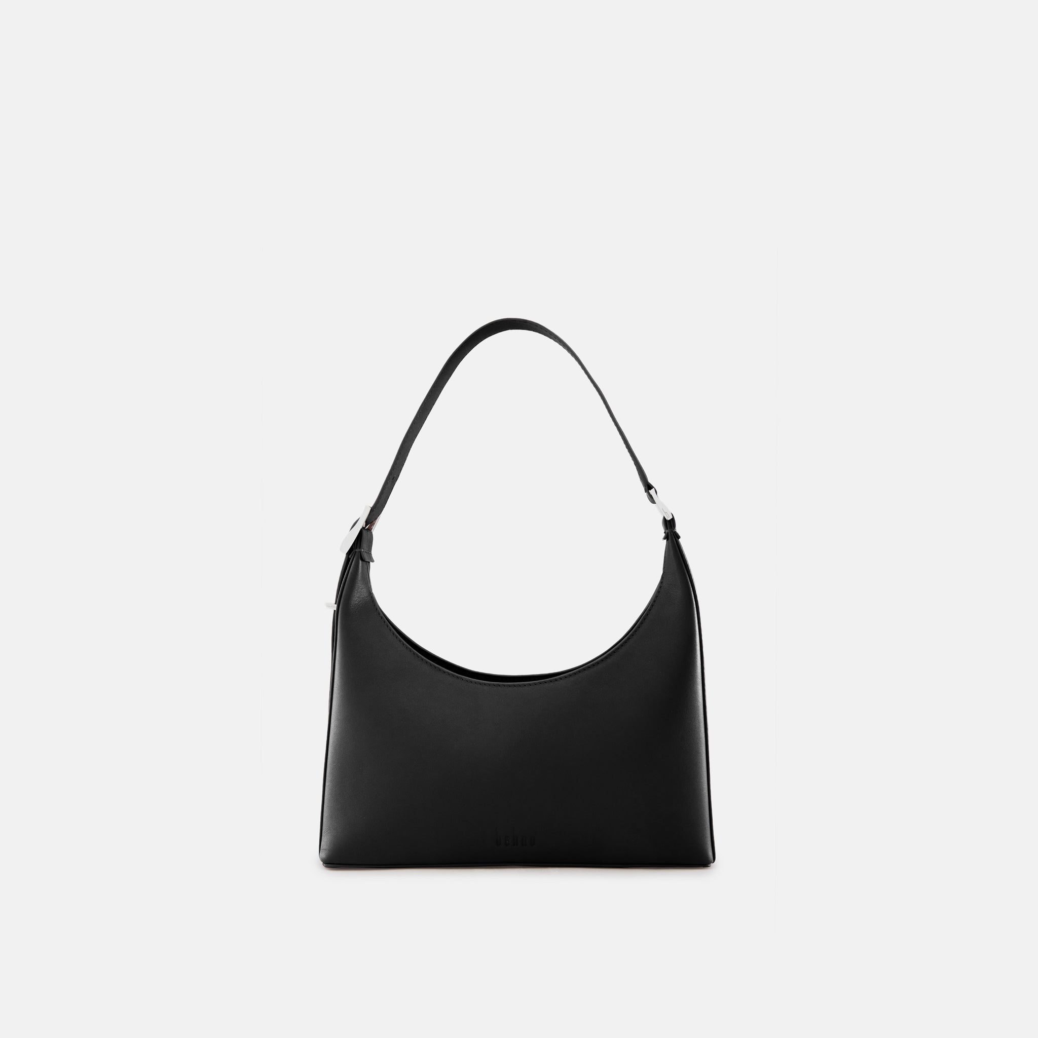 Bag It Danny Flatiron Nappa leather shoulder bag in black, front view