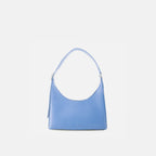 Bag It Danny Flatiron pebble leather shoulder bag in ocean blue, front view