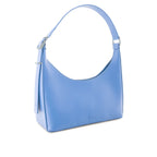 Bag It Danny Flatiron ocean blue leather shoulder bag, three-quarter angle view