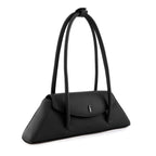 Bag It Diana black leather shoulder bag, three-quarter angle view