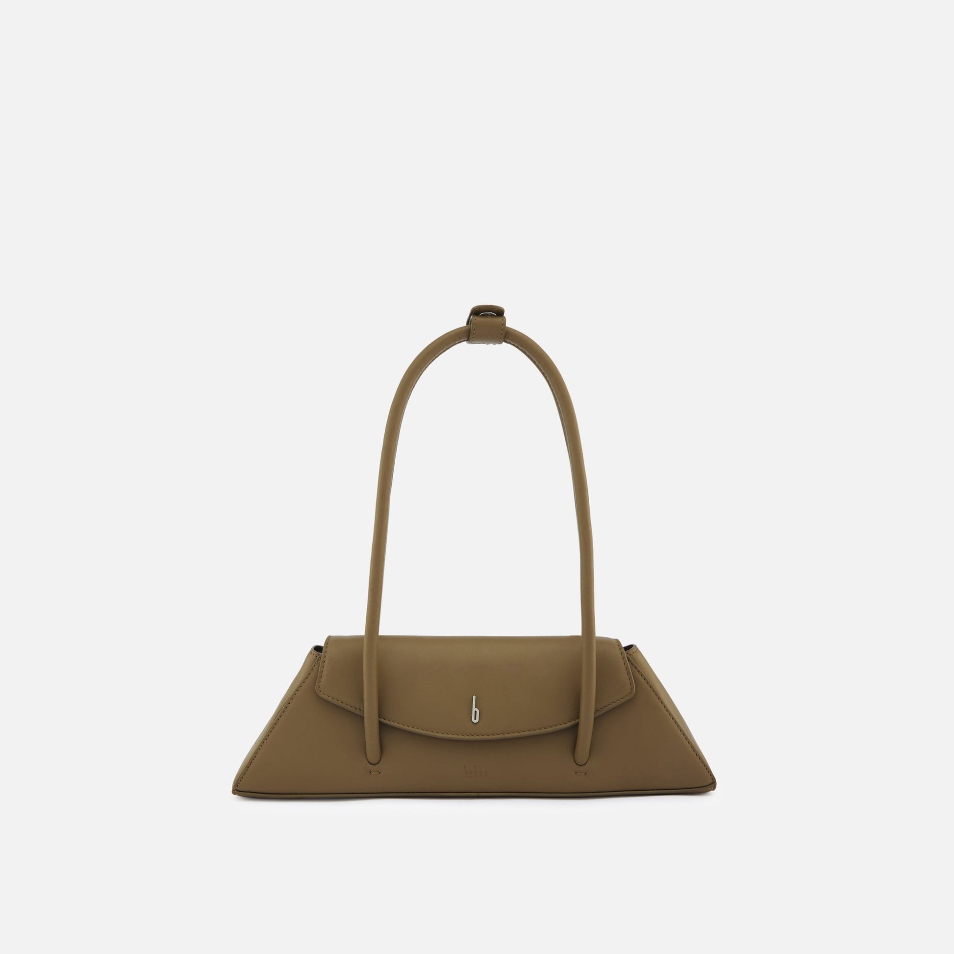 Bag It Diana Nappa leather flap shoulder bag in palm green, front view