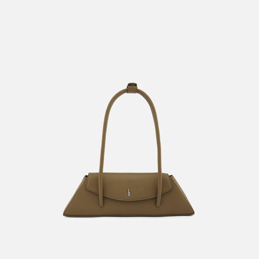 Bag It Diana Nappa leather flap shoulder bag in palm green, front view