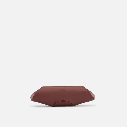 Bag It Elizabeth brick red Nappa leather baguette clutch, front view