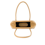 Bag It Elizabeth mini bisque pebble leather baguette bag, interior open view