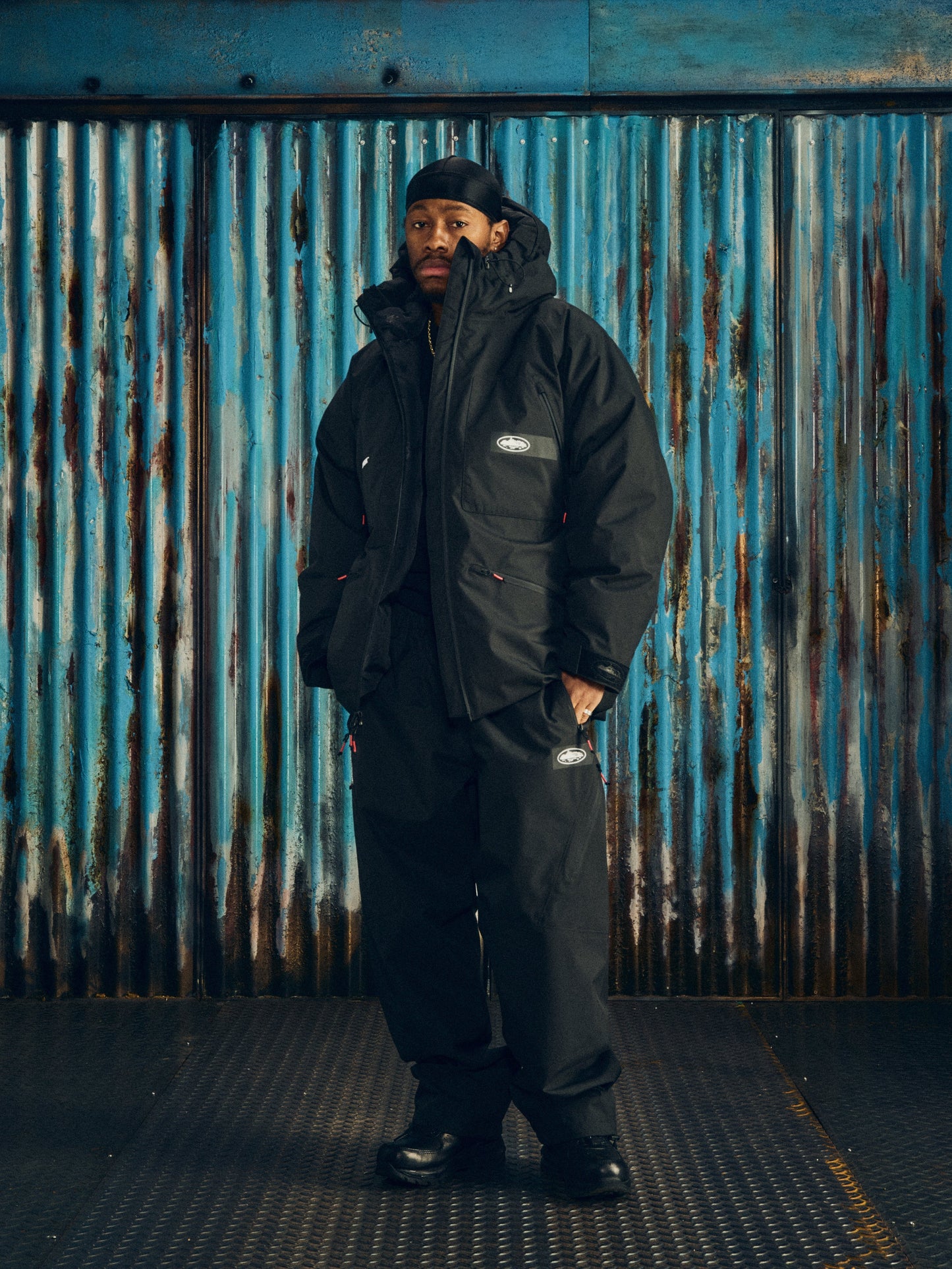 Corteiz Black Nylon Elitework Avalanche Bolo Parka