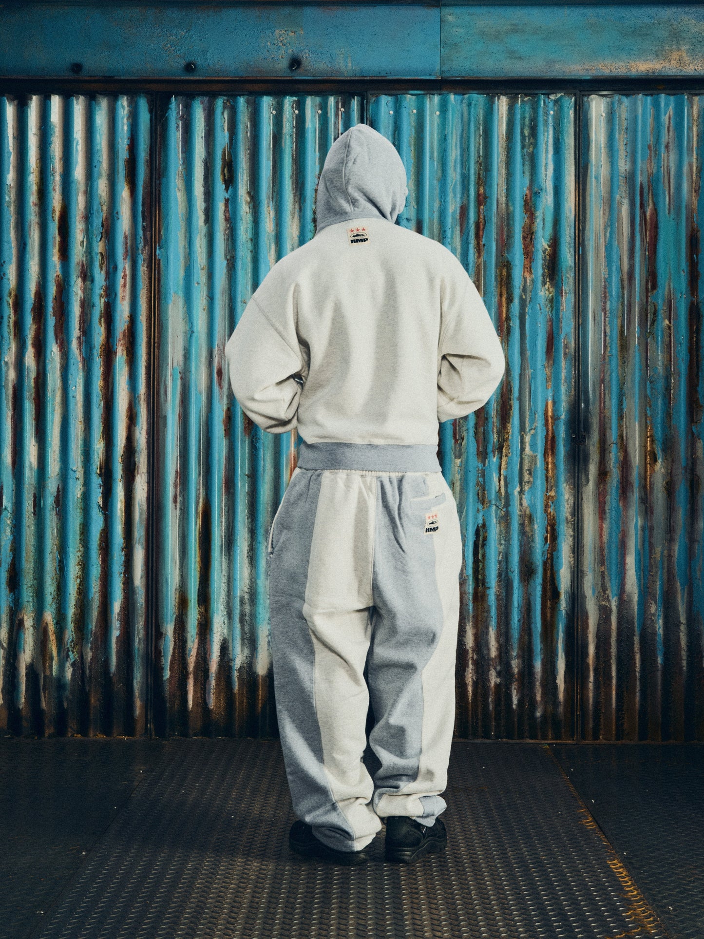 Corteiz HMP Contrast Panel Sweatpants – Heather Grey
