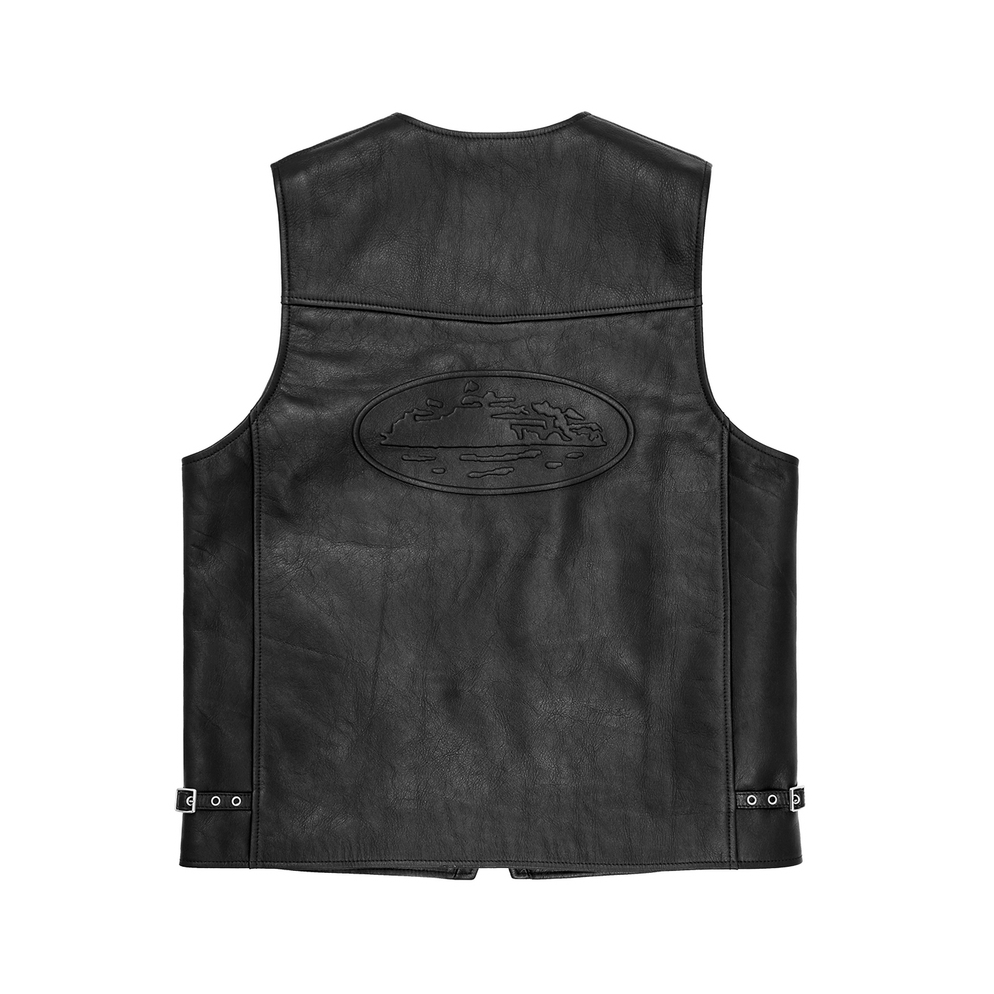 Corteiz Skydive Leather Vest - Black