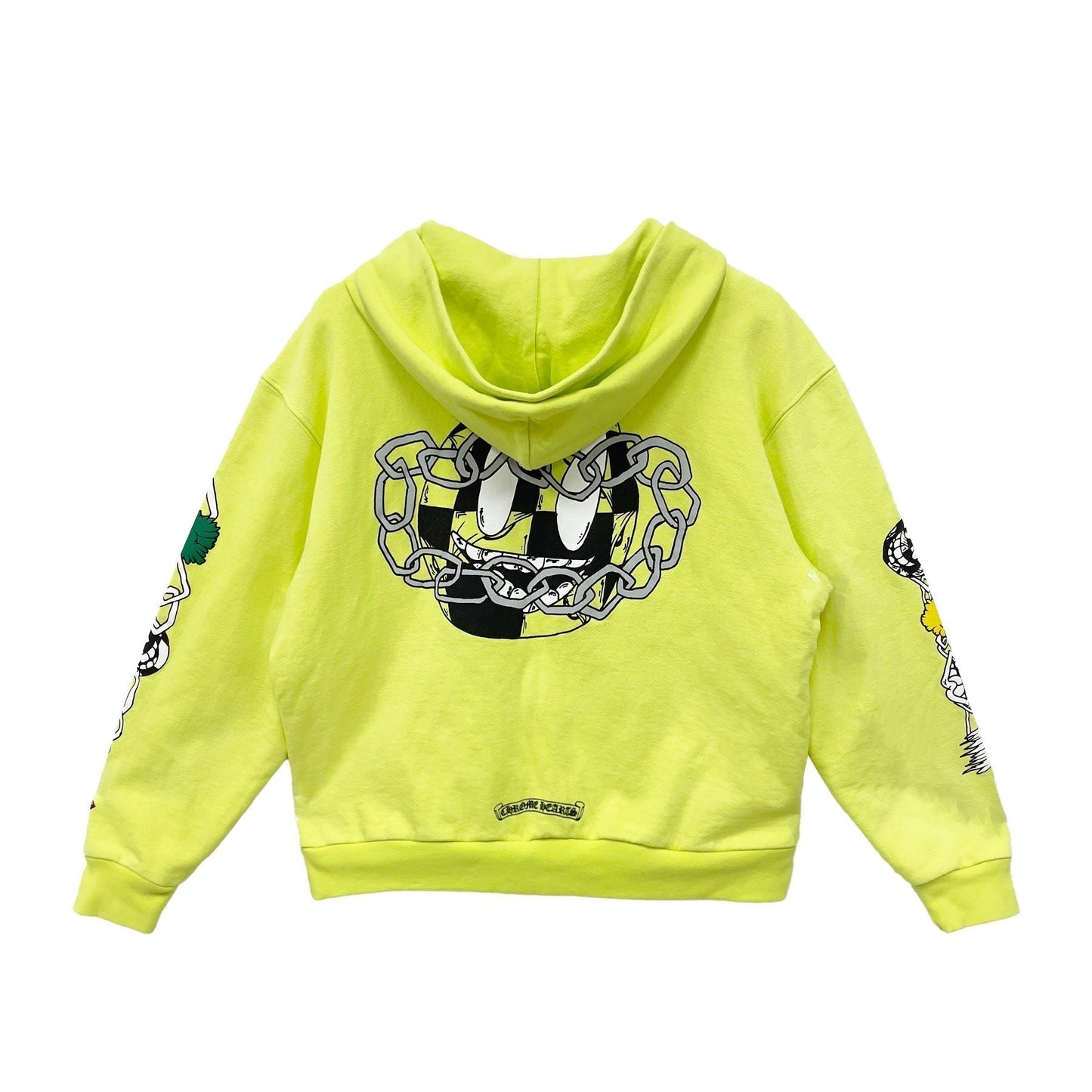 Chrome Hearts Matty Boy Link Zip Up Hoodie in Lime Green/yellow back