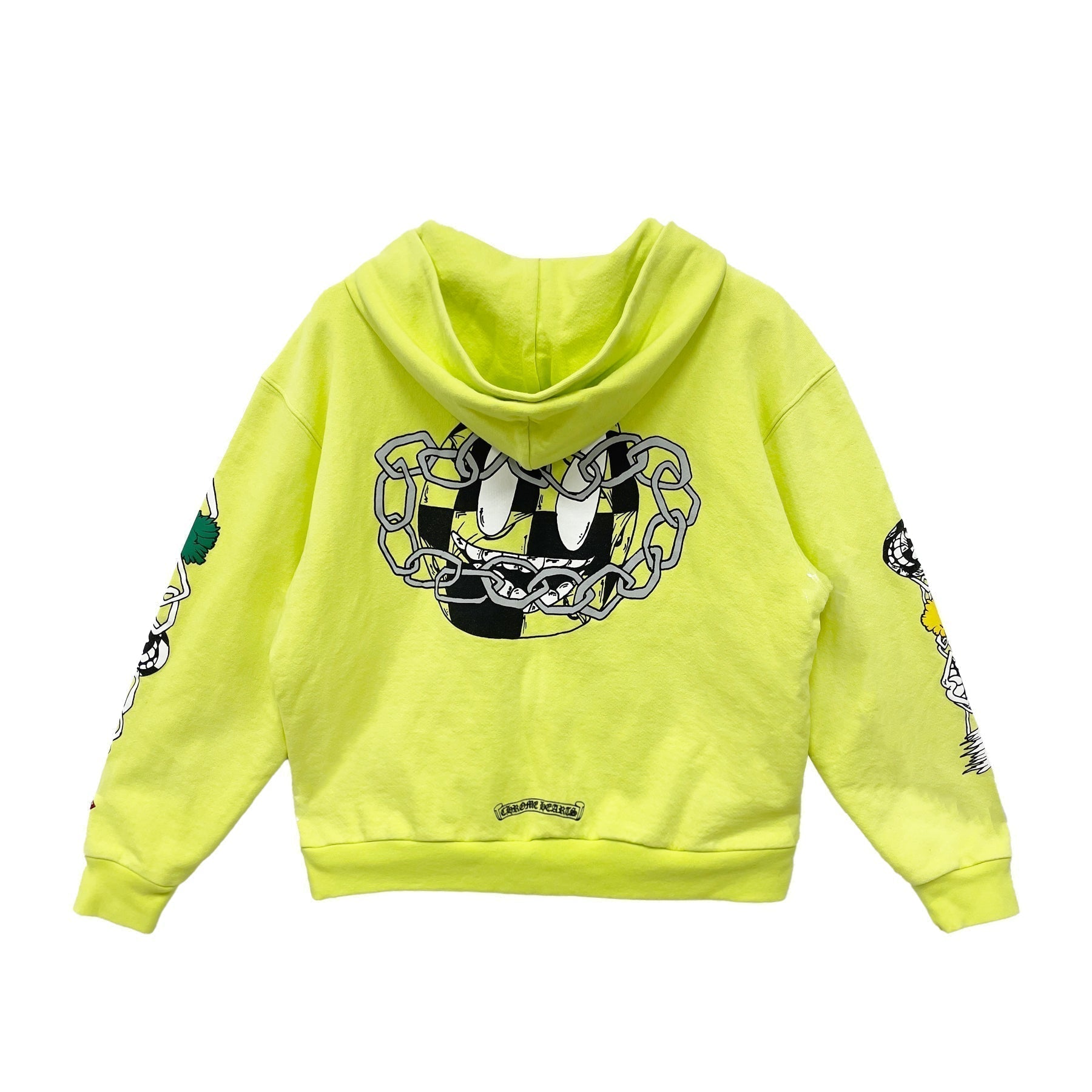 Chrome Hearts Matty Boy Link Zip Up Hoodie in Lime Green/yellow back