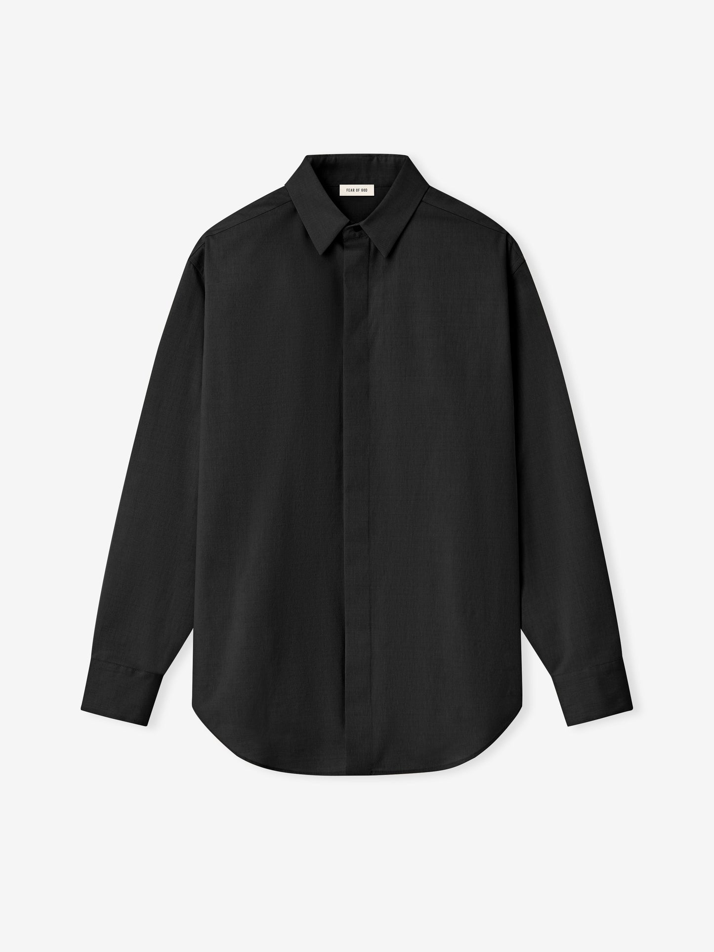 Fear of God Cotton-Wool Oxford Shirt – Black, Men's Long Sleeve