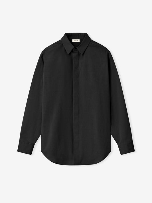 Fear of God Cotton-Wool Oxford Shirt – Black, Men's Long Sleeve