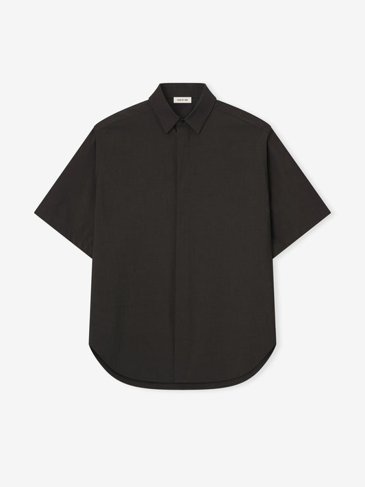Fear of God Cotton-Wool Oxford Short Sleeve Shirt – Off Black, Men's
