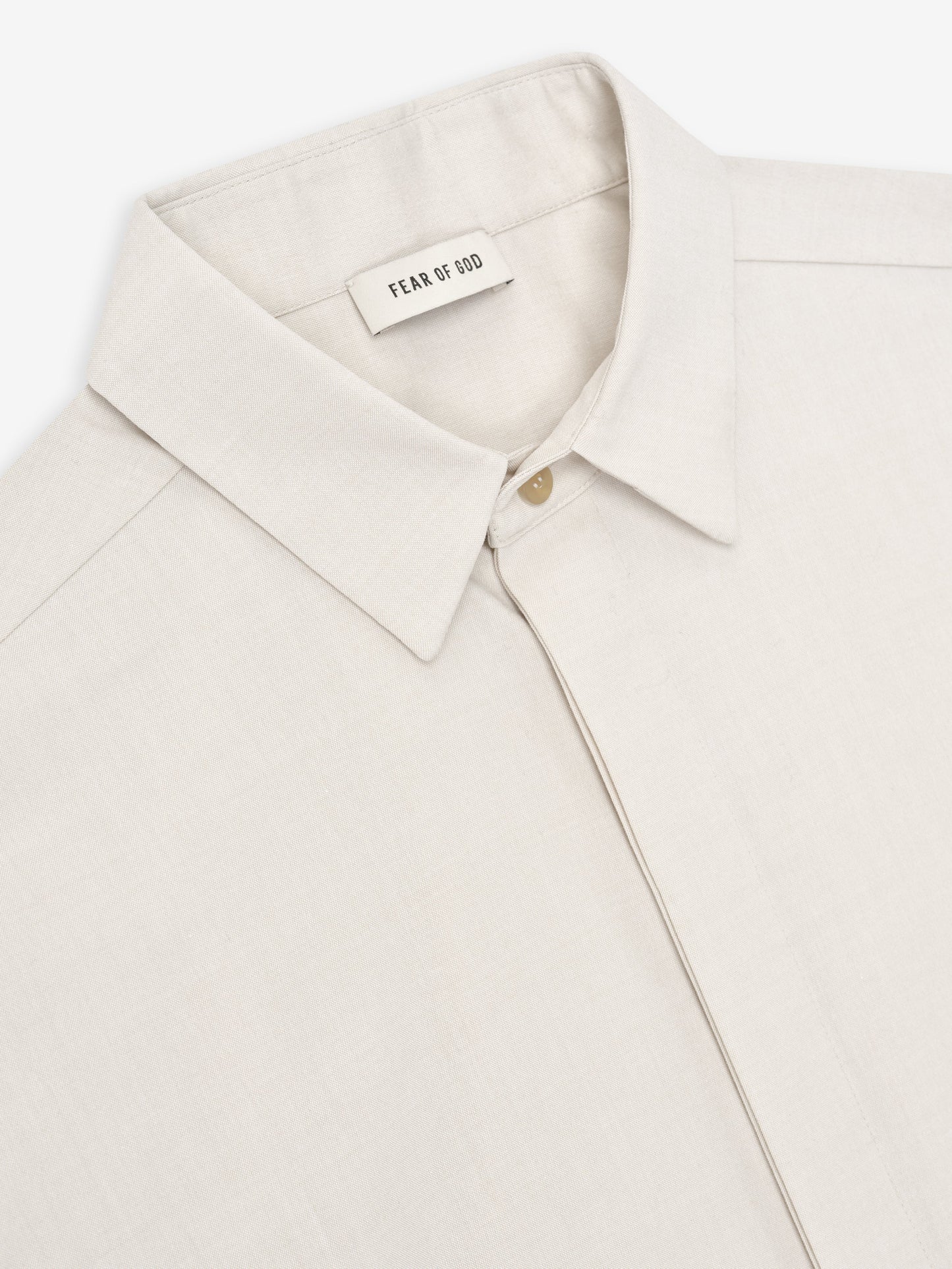 Fear of God Cotton-Wool Oxford Short Sleeve Shirt – Ivory, Men's