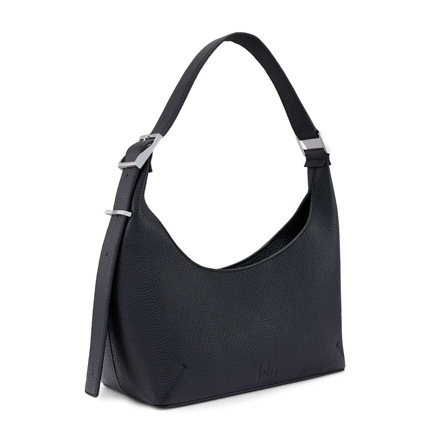 Bag It Danny Flatiron Medium Pebble Leather Shoulder Bag - Black
