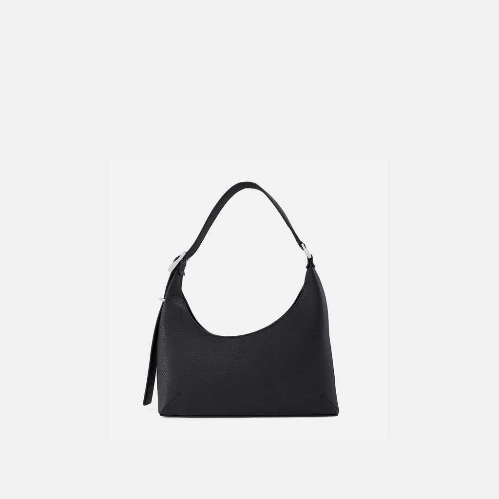 Bag It Danny Flatiron Medium Pebble Leather Shoulder Bag - Black
