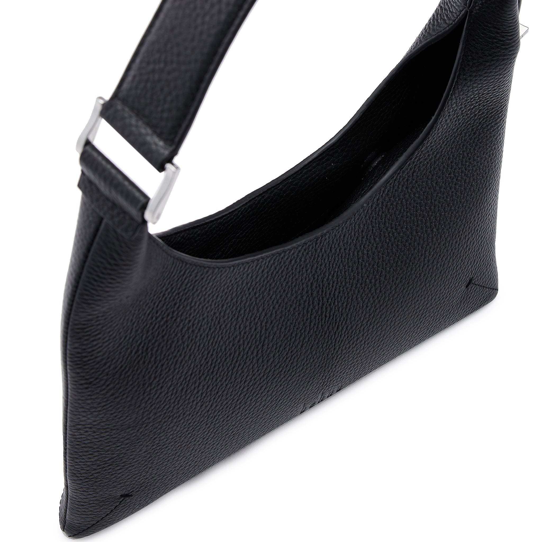 Bag It Danny Flatiron Medium Pebble Leather Shoulder Bag - Black
