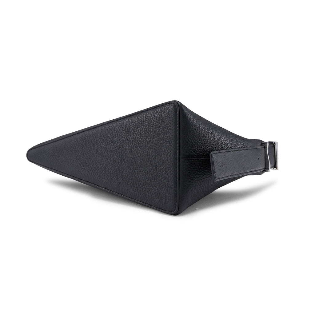 Bag It Danny Flatiron Medium Pebble Leather Shoulder Bag - Black