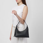 Bag It Danny Flatiron Medium Pebble Leather Shoulder Bag - Black