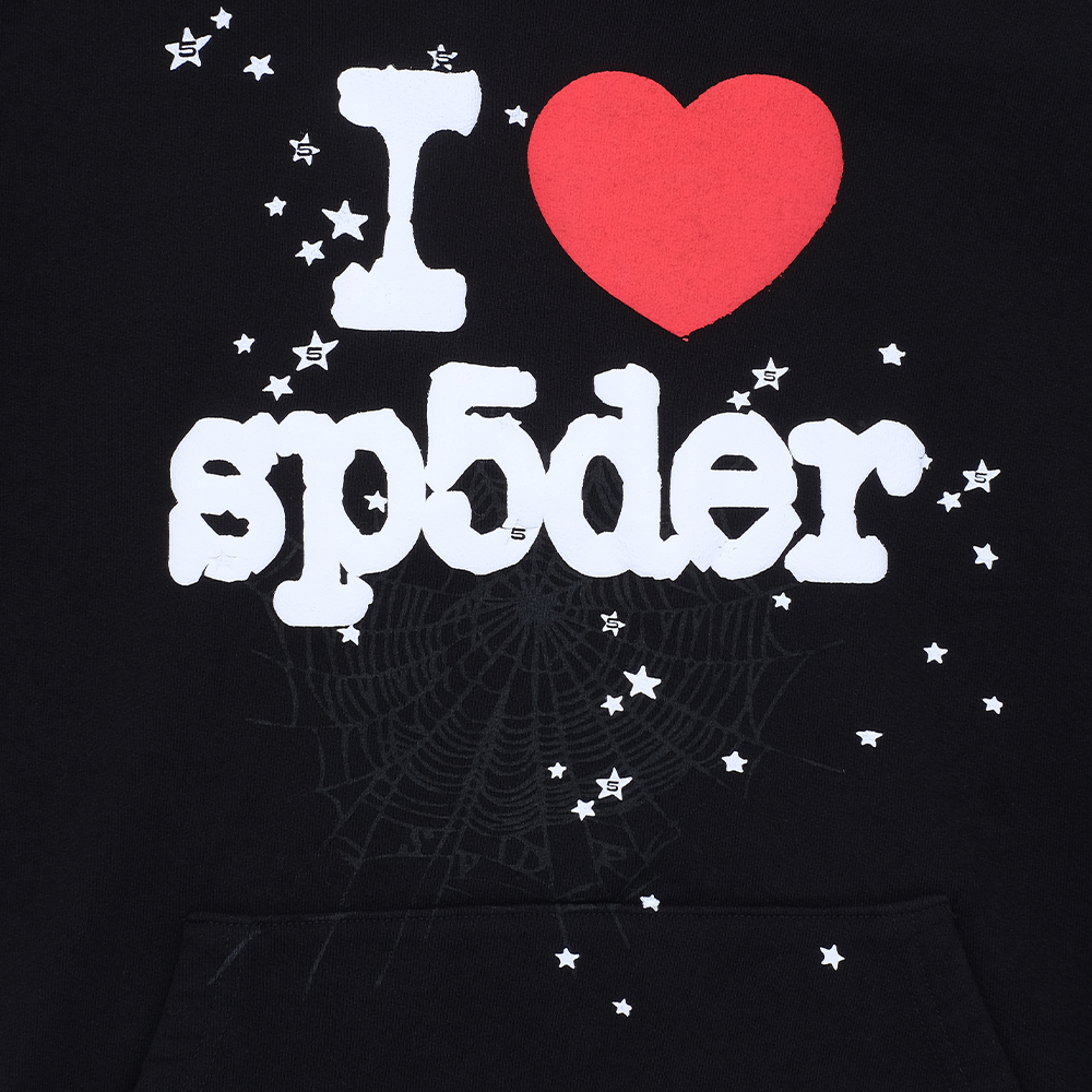 SP5DER Souvenir Hoodie – Black - Detail View 5